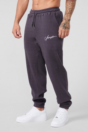 YoungLA 207 Cozy Thermal Erkek Jogger Pantolon Koyu Gri | 187-BYXGRL