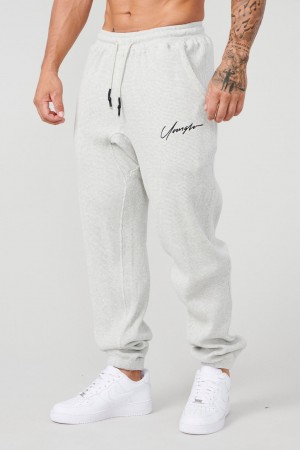 YoungLA 207 Cozy Thermal Erkek Jogger Pantolon Krema | 635-EUYRFI