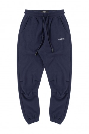 YoungLA 210 Kick-Back Erkek Jogger Pantolon Lacivert | 452-XRMAHY