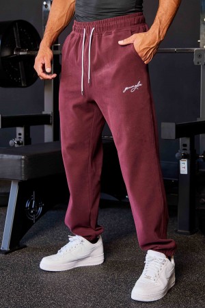 YoungLA 219 Chill Cloud Erkek Jogger Pantolon Bordo | 387-YOHBJG