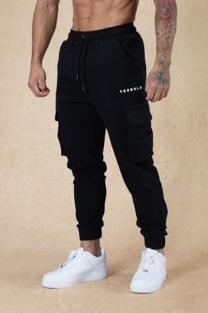 YoungLA 240 Cloud Rambo Erkek Jogger Pantolon Siyah | 825-OAPIUG