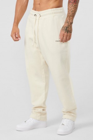 YoungLA 261 Old School No Cuff Erkek Jogger Pantolon Krema | 752-NSTDEA