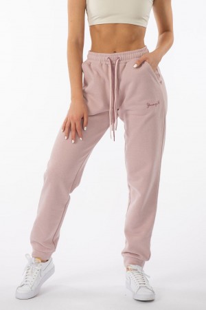 YoungLA W207 Triple String Kadın Jogger Pantolon Pembe | 543-GXDEUK