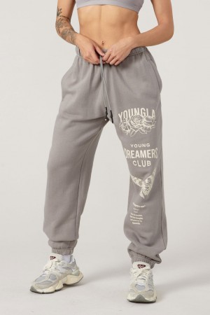 YoungLA W211 Dreamer Kadın Jogger Pantolon Gri | 158-GTJLUZ