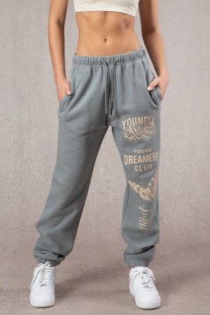 YoungLA W211 Dreamers Kadın Jogger Pantolon Mavi | 576-XTFGPB