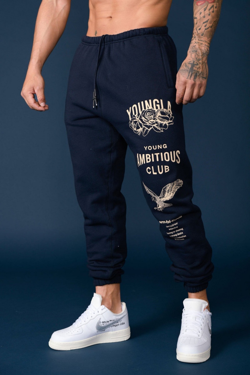 YoungLA 233 The Immortal Erkek Jogger Pantolon Lacivert | 627-HOUQKT