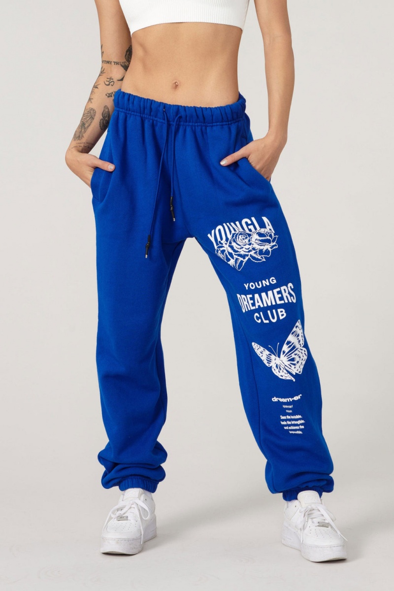 YoungLA W211 Dreamer Kadın Jogger Pantolon Mavi | 453-HTWYUG