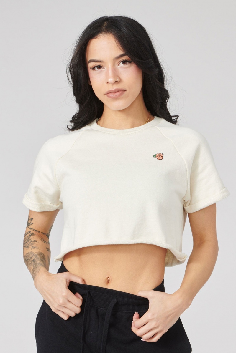 YoungLA W411 Raglan Cropped Kadın Üstler Camel | 270-FDUTAG